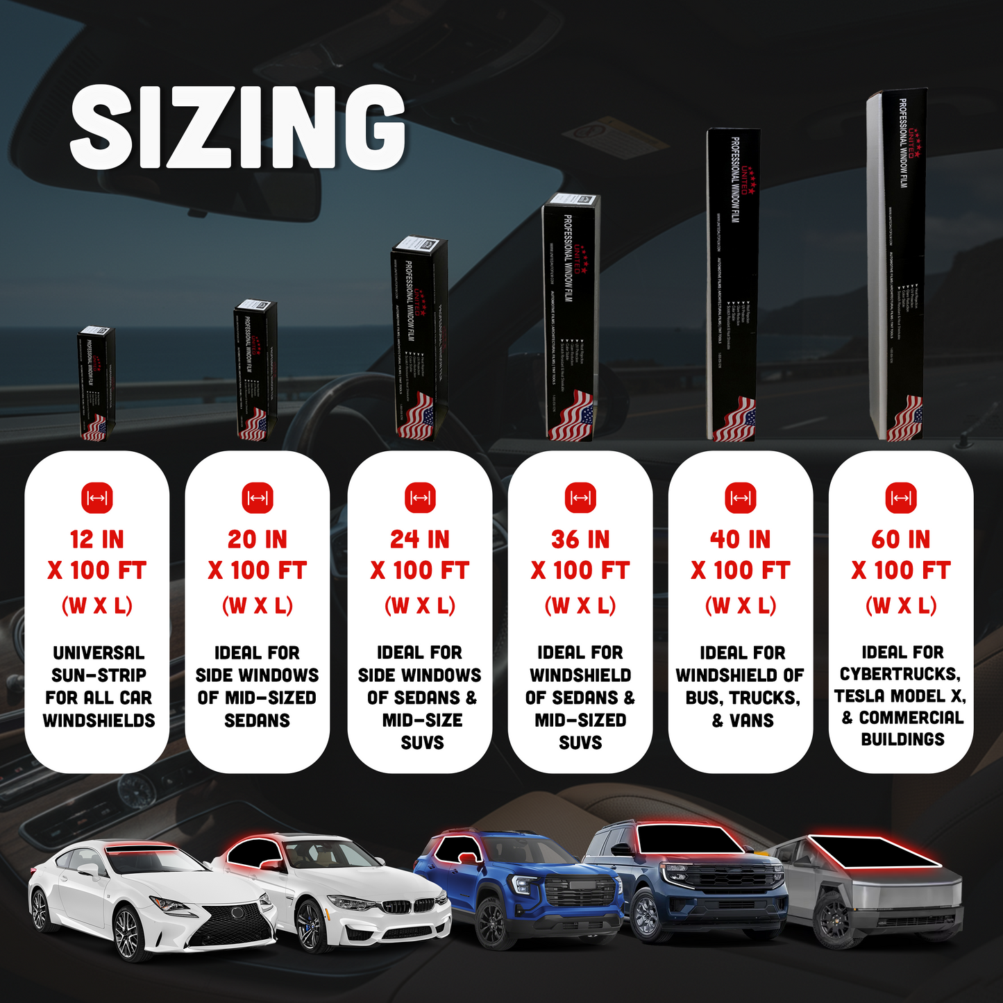 CERAMIC PLUS 2-Ply Window Tint Film | 2 mil | 90-97% IR Rejection