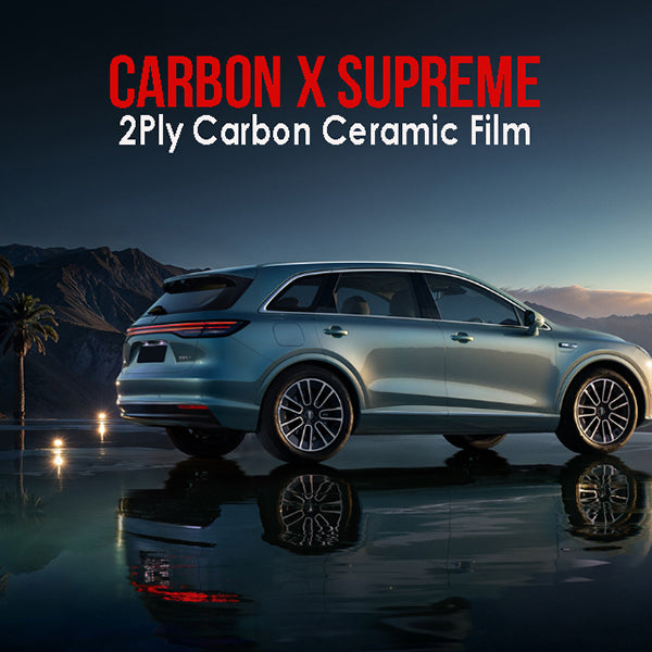 FREE SAMPLE - CARBON X SUPREME 2-Ply Window Tint - 2mil - 30-78% IR Rejection - Super Shrinkage
