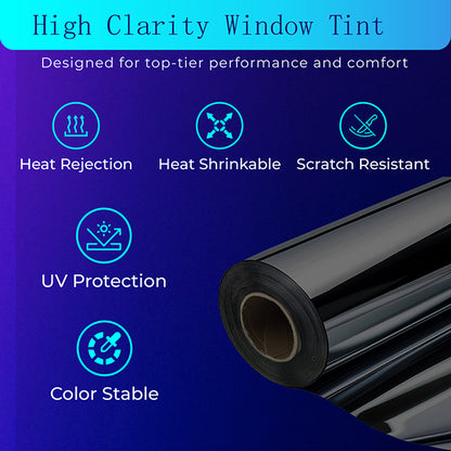 CARBON X SUPREME 2-Ply Window Tint - 2mil - 30-78% IR Rejection - Super Shrinkage