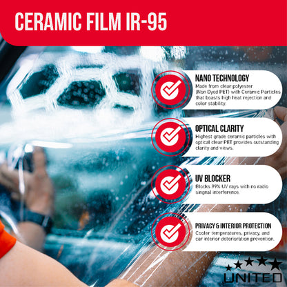 FREE SAMPLE - CERAMIC PLUS 2-Ply Window Tint Film | 2 mil | 90-97% IR Rejection
