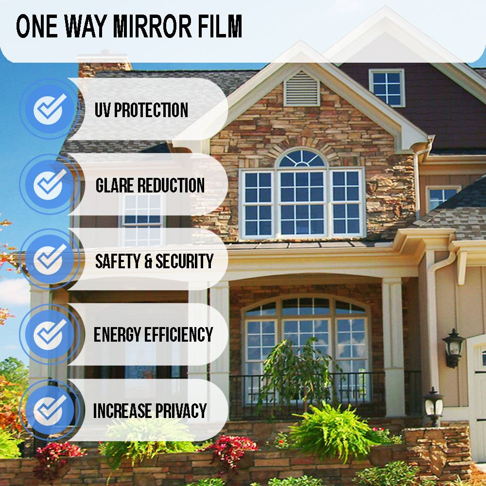 Reflective Mirror Window Film – 2mil – Dual Reflective & One-Way