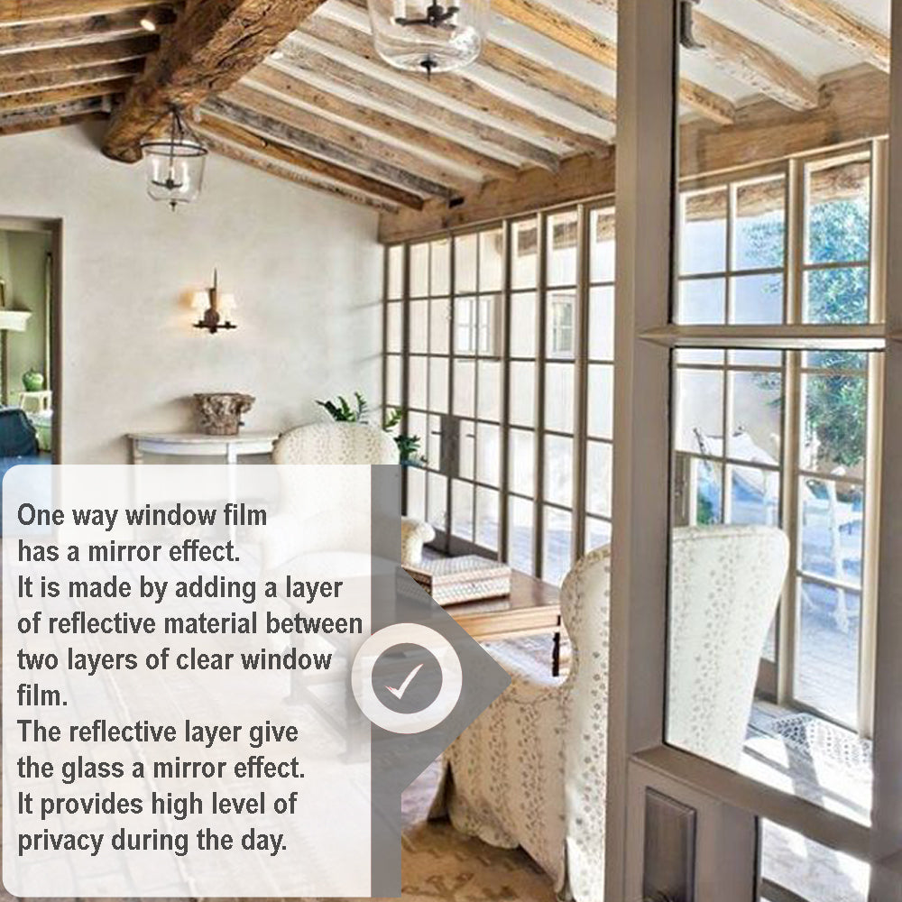 Reflective Mirror Window Film – 2mil – Dual Reflective & One-Way