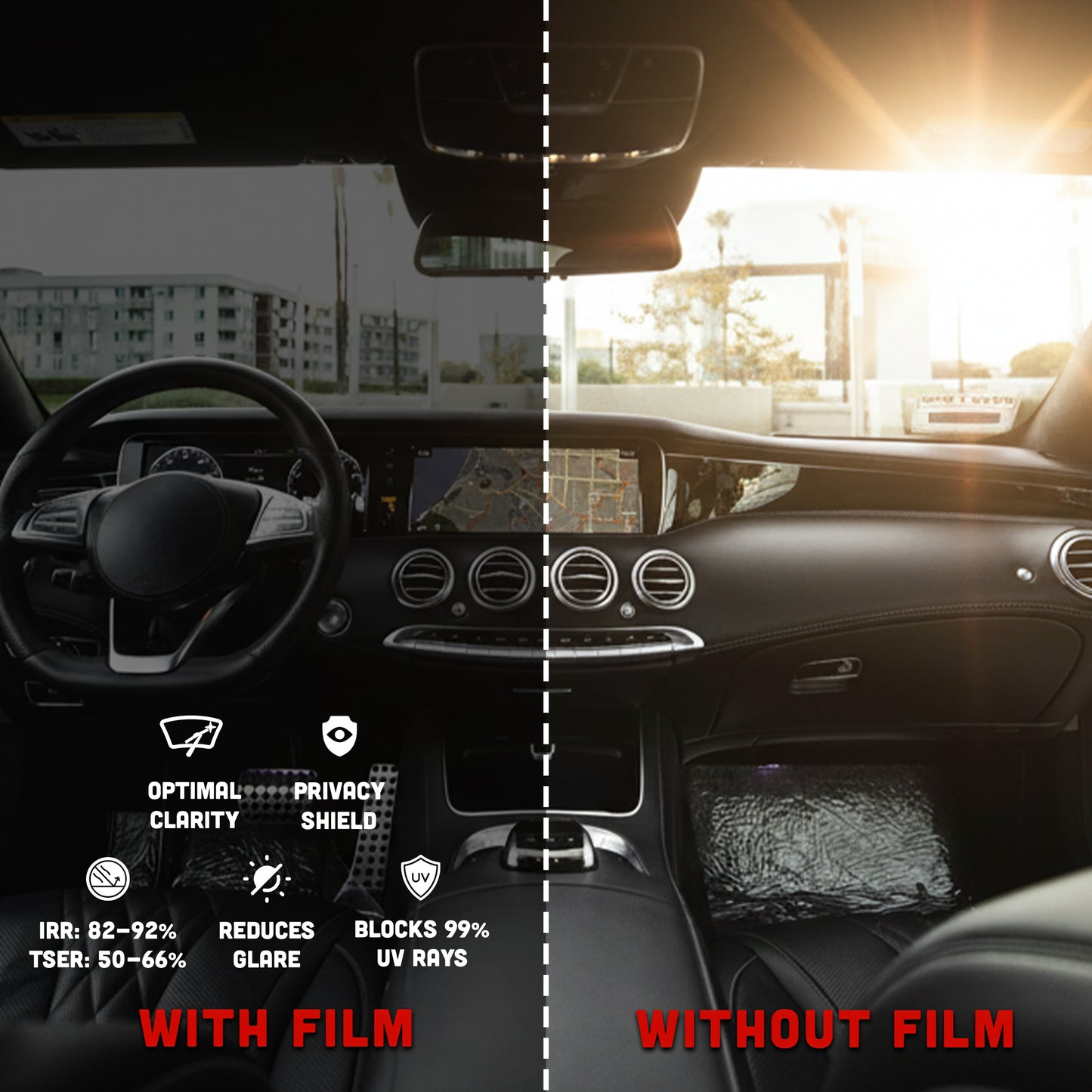 ULTRA NANO CERAMIC 2-Ply Window Tint Film | 2 mil | 80-95% IR Rejection