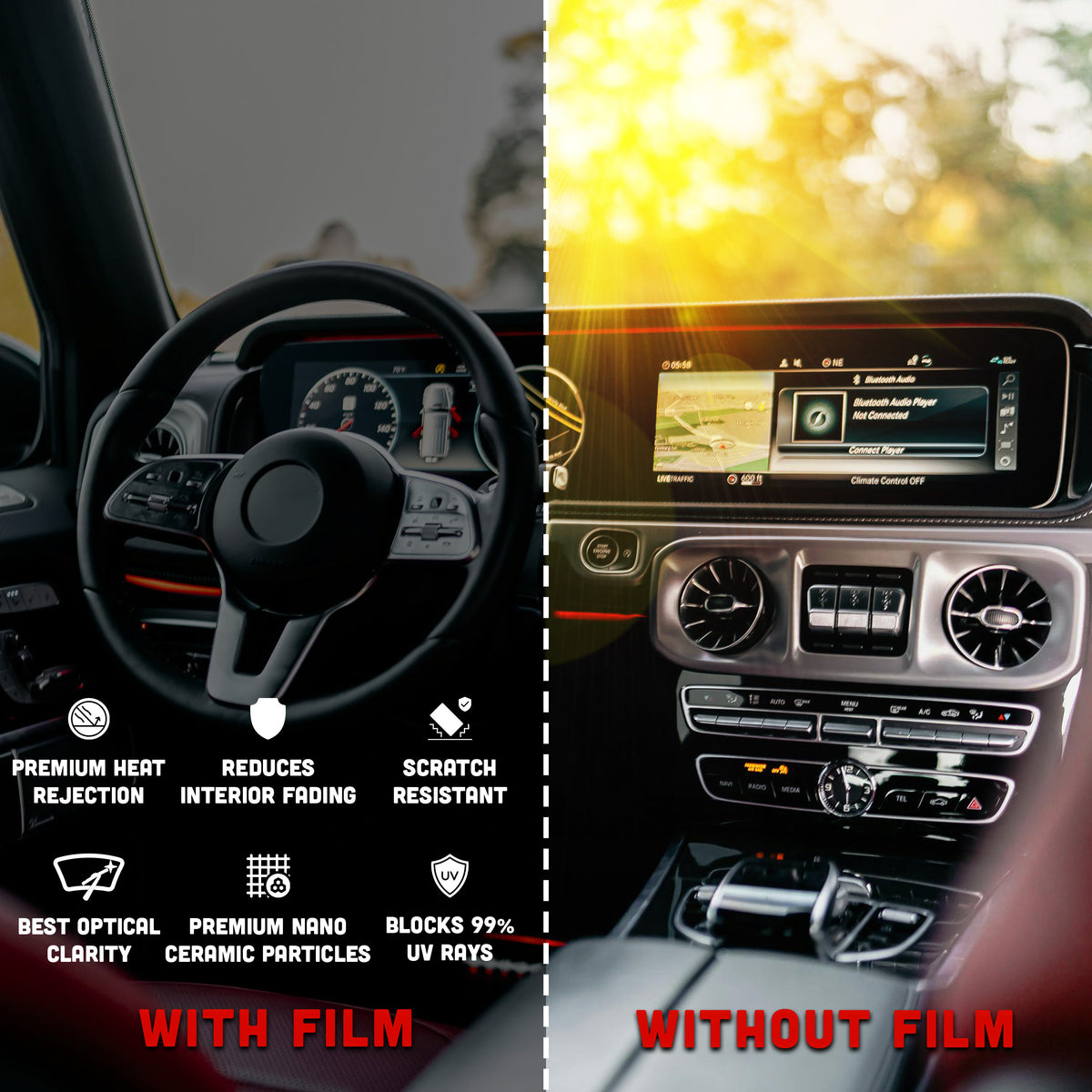 QUANTUM CERAMIC 2-Ply Window Tint - 2mil - 90% IR Rejection - Super Sh ...
