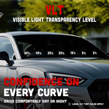 CENTURION Carbon Window Tint Film | SUPER EASY SHRINKING | 2-PLY Charcoal | 1.5mil | 30-40% IR Rejection