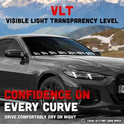 PROFESSIONAL 1-Ply Dyed Window Tint Film with Extra Glue (Upgraded 1-Ply)