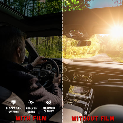 PROFESSIONAL 1-Ply Dyed Window Tint Film with Extra Glue (Upgraded 1-Ply)