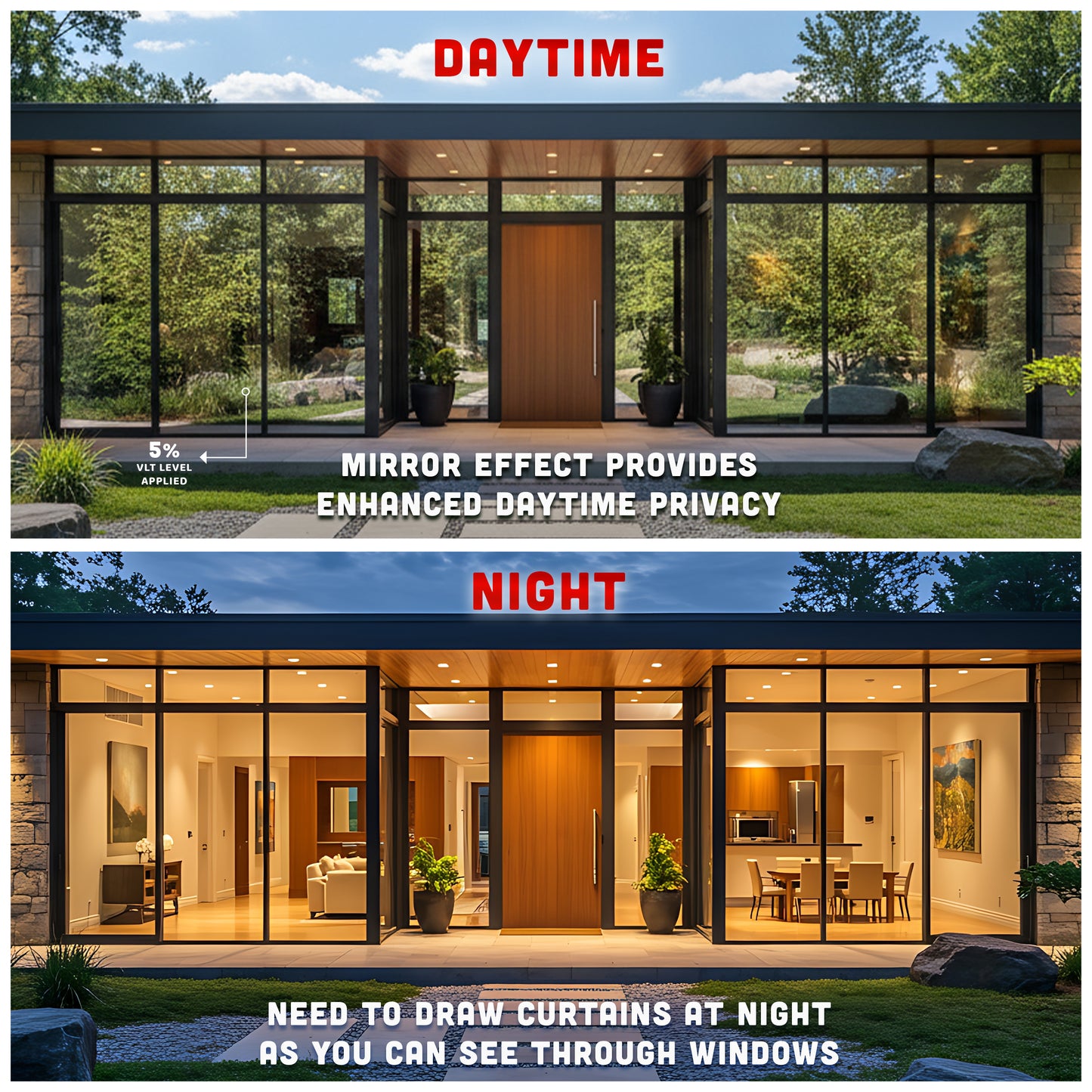 Reflective Mirror Window Film – 2mil – Dual Reflective & One-Way