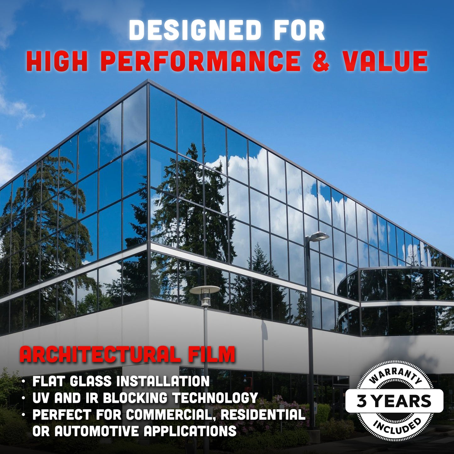 Reflective Mirror Window Film – 2mil – Dual Reflective & One-Way