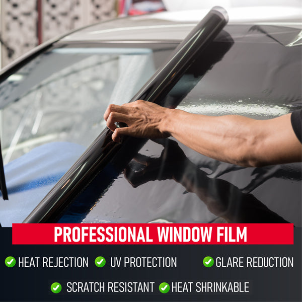PROFESSIONAL 1-Ply Dyed Window Tint Film with Extra Glue (Upgraded 1-Ply)