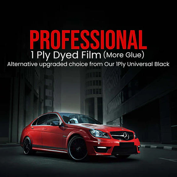PROFESSIONAL 1-Ply Dyed Window Tint Film with Extra Glue (Upgraded 1-Ply)
