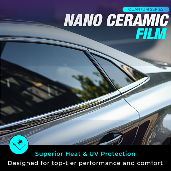 QUANTUM CERAMIC 2-Ply Window Tint - 2mil - 90% IR Rejection - Super Shrinkage