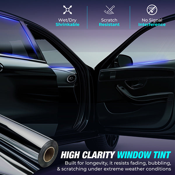 QUANTUM CERAMIC 2-Ply Window Tint - 2mil - 90% IR Rejection - Super Shrinkage