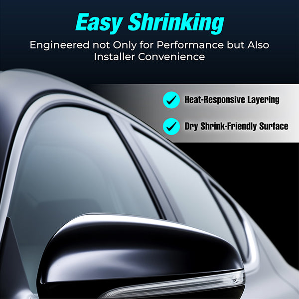 QUANTUM CERAMIC 2-Ply Window Tint - 2mil - 90% IR Rejection - Super Shrinkage